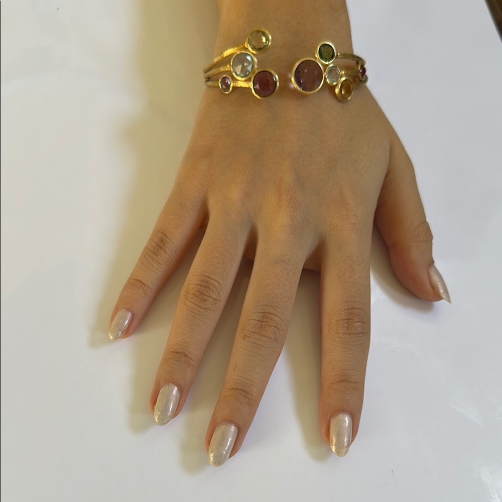Marco Bicego 18k gold JAIPUR Color Gemstone cuff Bracelet​ ⭐️ - Picture 6 of 15